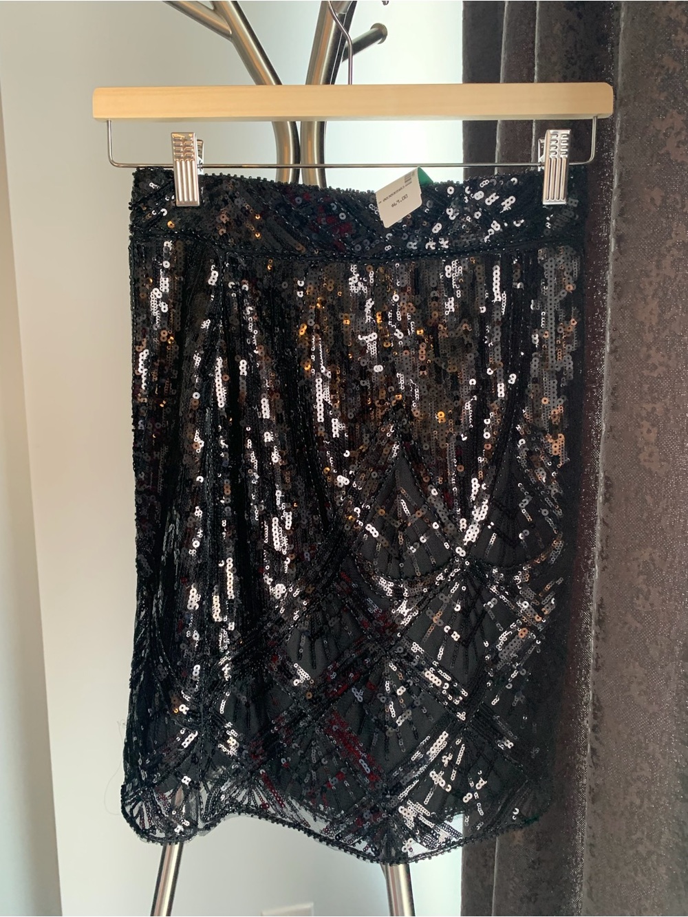 Black Sequin Women's Skirt - Elegant Party Pencil Skirt
